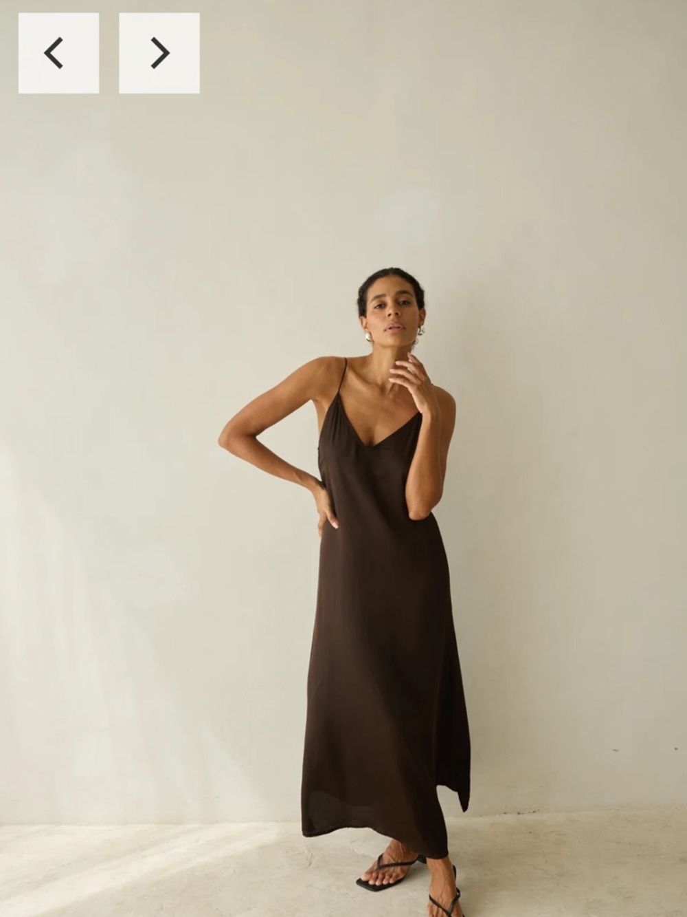 Sleek Brown Slip Maxi Dress Bahhgoose